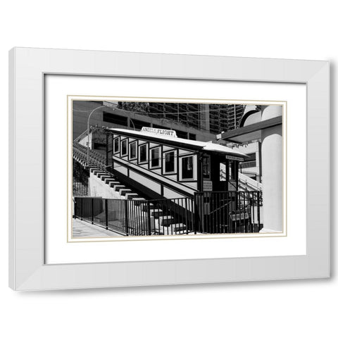 Angels Flight in the Bunker Hill district of Downtown Los Angeles California White Modern Wood Framed Art Print with Double Matting by Highsmith, Carol
