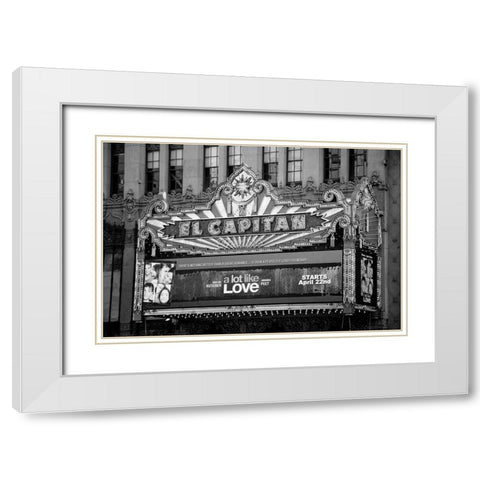 El Capitan Theatre Marquee Los Angeles California White Modern Wood Framed Art Print with Double Matting by Highsmith, Carol