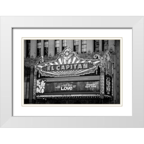 El Capitan Theatre Marquee Los Angeles California White Modern Wood Framed Art Print with Double Matting by Highsmith, Carol