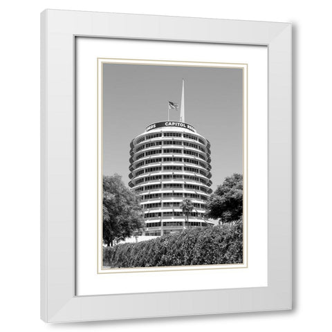 The Capitol Records Tower Los Angeles California White Modern Wood Framed Art Print with Double Matting by Highsmith, Carol