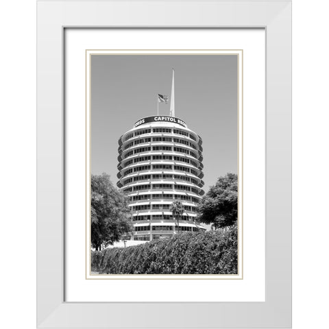 The Capitol Records Tower Los Angeles California White Modern Wood Framed Art Print with Double Matting by Highsmith, Carol