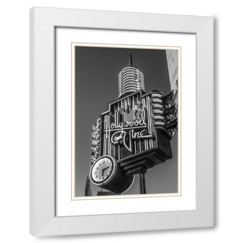 A neon sign from Hollywood and Vine Los Angeles California White Modern Wood Framed Art Print with Double Matting by Highsmith, Carol