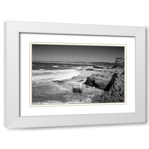 La Jolla California White Modern Wood Framed Art Print with Double Matting by Highsmith, Carol