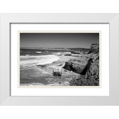 La Jolla California White Modern Wood Framed Art Print with Double Matting by Highsmith, Carol