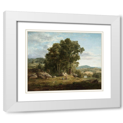 Gray Day on the Bay White Modern Wood Framed Art Print with Double Matting by Chase, William Merritt