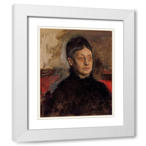 Stefanina Primicile Carafa, Marchioness of Cicerale and Duchess of Montejasi White Modern Wood Framed Art Print with Double Matting by Degas, Edgar