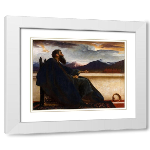 David: Oh - that I had wings like a Dove. For then would I fly away, and be at rest. Psalm 55:6 White Modern Wood Framed Art Print with Double Matting by Leighton, Frederic