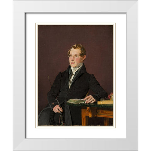 Dr. Johann Henning Kjetil Hjardemaal White Modern Wood Framed Art Print with Double Matting by Kobke, Christen