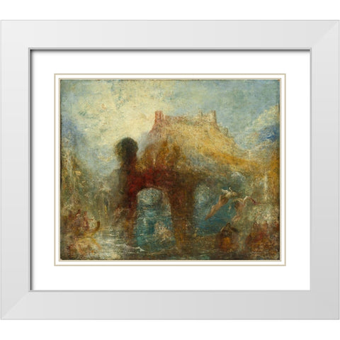 Queen Mabs Cave White Modern Wood Framed Art Print with Double Matting by Turner, Joseph Mallord William