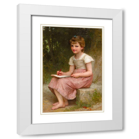 A Calling White Modern Wood Framed Art Print with Double Matting by Bouguereau, William Adolphe