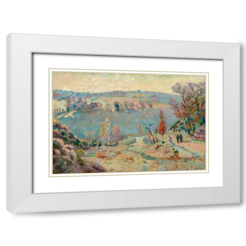 Valley of the Sedelle at Pont Charraud White Frost White Modern Wood Framed Art Print with Double Matting by Guillaumin, Armand