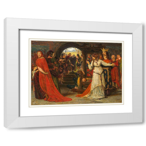 Cordelia Parting from her Sisters White Modern Wood Framed Art Print with Double Matting by Brown, Ford Madox