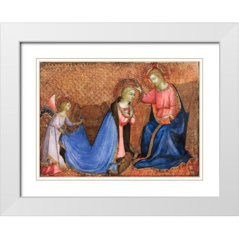 Coronation of the Virgin White Modern Wood Framed Art Print with Double Matting by Angelico, Fra