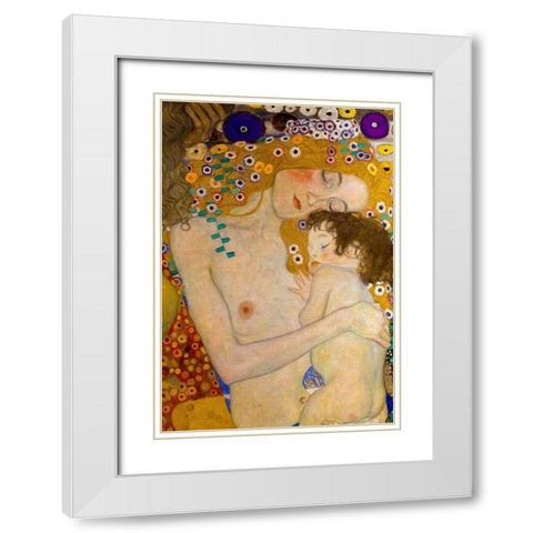 Die Drei Lebensalter White Modern Wood Framed Art Print with Double Matting by Klimt, Gustav
