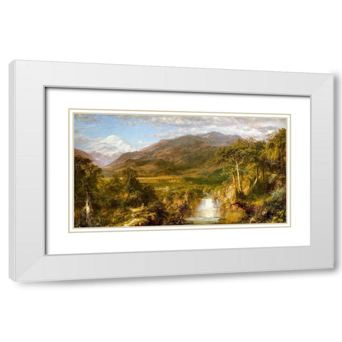 Heart of the Andes 1859 White Modern Wood Framed Art Print with Double Matting by Church, Frederic Edwin
