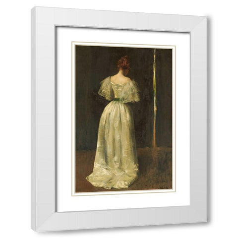 Seventeenth Century Lady 1895 White Modern Wood Framed Art Print with Double Matting by Chase, William Merritt