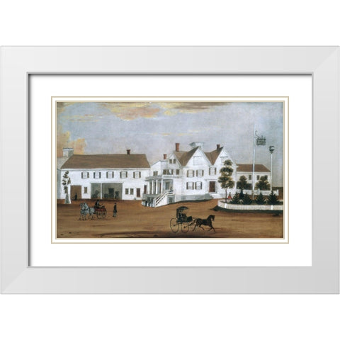 Hudson House White Modern Wood Framed Art Print with Double Matting by American 1882