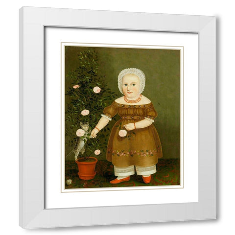 Emma Homan 1844 White Modern Wood Framed Art Print with Double Matting by Bradley, John