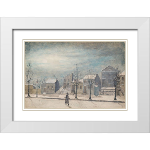 City Watchman White Modern Wood Framed Art Print with Double Matting by Chappel, William P.