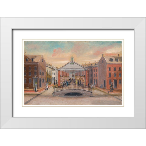 Fly Market White Modern Wood Framed Art Print with Double Matting by Chappel, William P.
