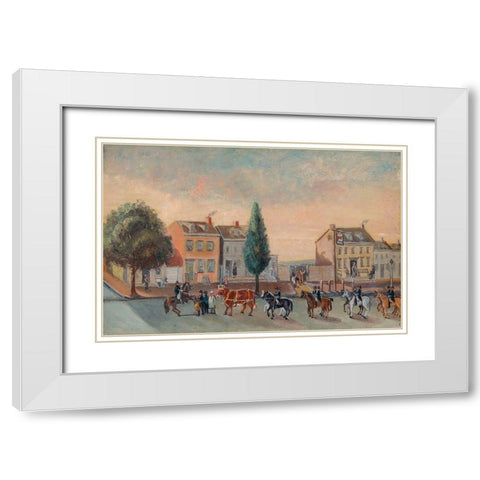 Bulls Head Tavern White Modern Wood Framed Art Print with Double Matting by Chappel, William P.