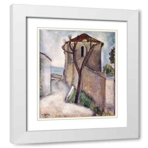Number 3 White Modern Wood Framed Art Print with Double Matting by Modigliani, Amedeo