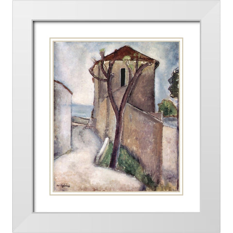 Number 3 White Modern Wood Framed Art Print with Double Matting by Modigliani, Amedeo