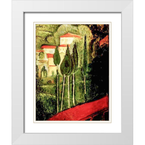 Number 15 White Modern Wood Framed Art Print with Double Matting by Modigliani, Amedeo