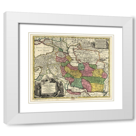 Persia in the 18th Century White Modern Wood Framed Art Print with Double Matting by Vintage Maps