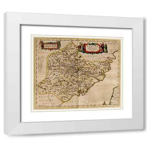 Fukien-China White Modern Wood Framed Art Print with Double Matting by Vintage Maps