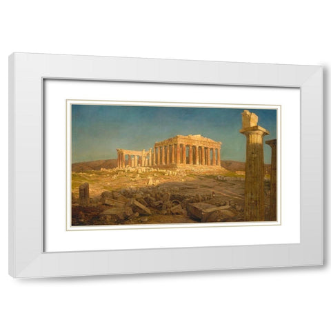 The Parthenon White Modern Wood Framed Art Print with Double Matting by Church, Frederic Edwin