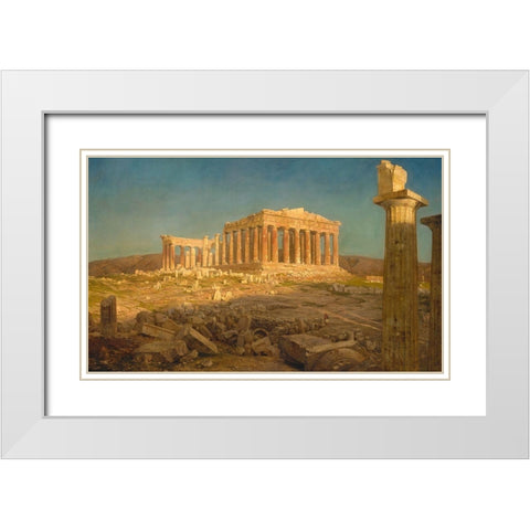 The Parthenon White Modern Wood Framed Art Print with Double Matting by Church, Frederic Edwin
