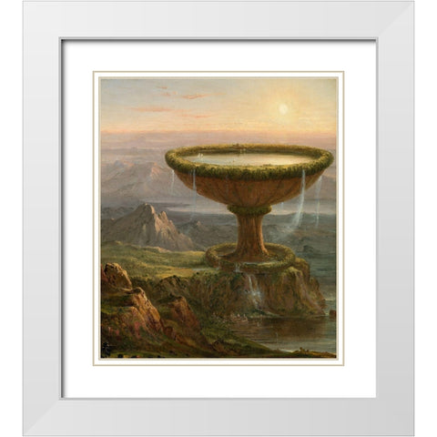 The Titans Goblet White Modern Wood Framed Art Print with Double Matting by Cole, Thomas