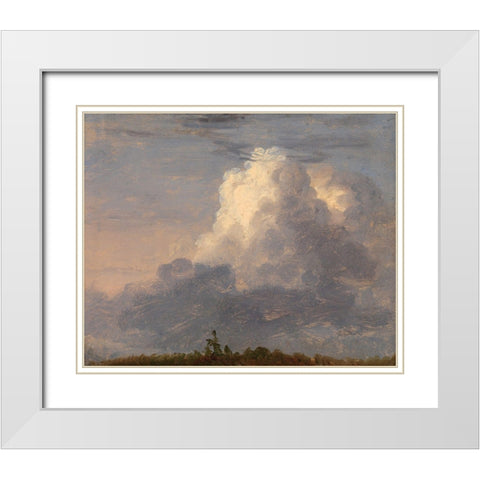 Clouds White Modern Wood Framed Art Print with Double Matting by Cole, Thomas