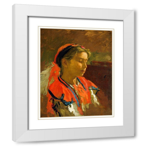 Carmelita Requena White Modern Wood Framed Art Print with Double Matting by Eakins, Thomas