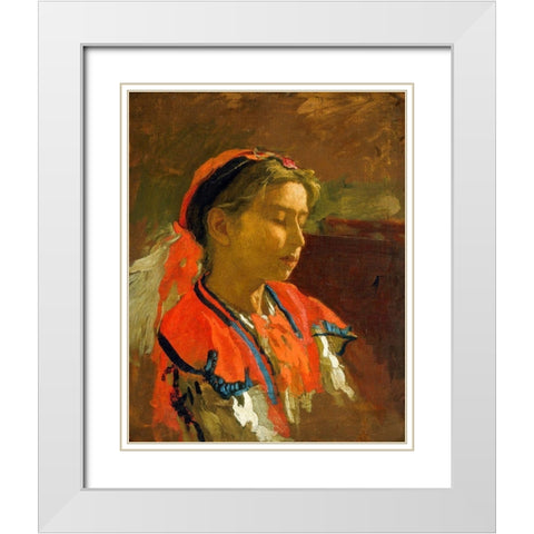 Carmelita Requena White Modern Wood Framed Art Print with Double Matting by Eakins, Thomas
