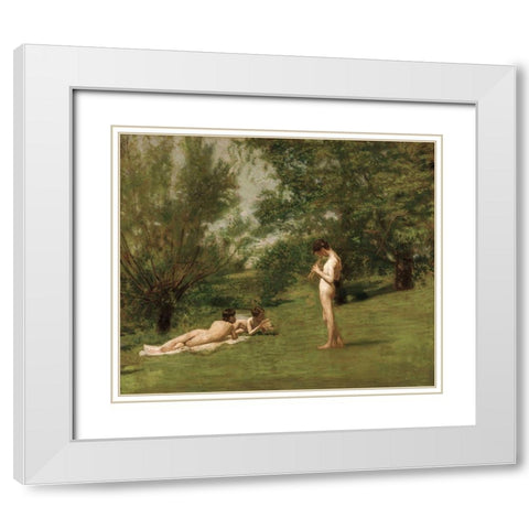 Arcadia White Modern Wood Framed Art Print with Double Matting by Eakins, Thomas