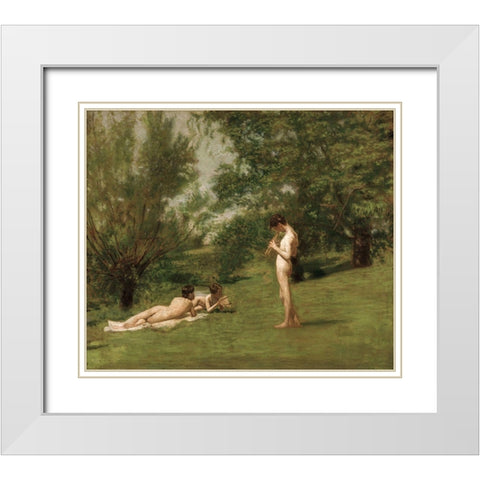 Arcadia White Modern Wood Framed Art Print with Double Matting by Eakins, Thomas