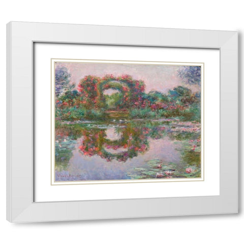 Flowering Arches, Giverny White Modern Wood Framed Art Print with Double Matting by Monet, Claude