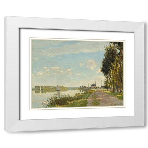 Argenteuil White Modern Wood Framed Art Print with Double Matting by Monet, Claude