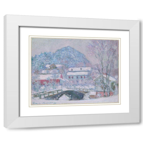 Sandvika, Norway White Modern Wood Framed Art Print with Double Matting by Monet, Claude