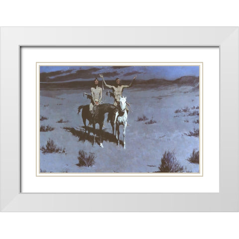 Pretty Mother of the Night—White Otter is No Longer a Boy White Modern Wood Framed Art Print with Double Matting by Remington, Frederic