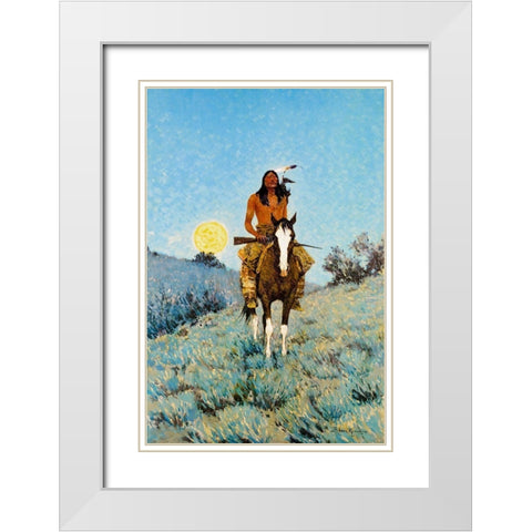 The Outlier White Modern Wood Framed Art Print with Double Matting by Remington, Frederic