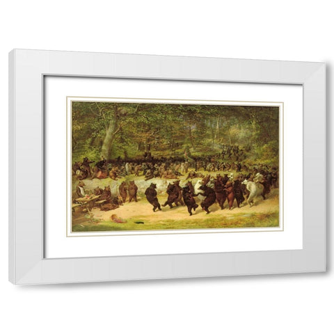The Bear Dance White Modern Wood Framed Art Print with Double Matting by Beard, William Holbrook