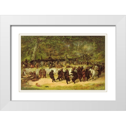 The Bear Dance White Modern Wood Framed Art Print with Double Matting by Beard, William Holbrook