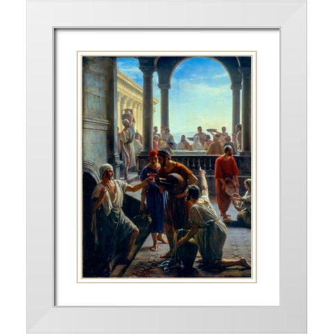 Wedding at Cana White Modern Wood Framed Art Print with Double Matting by Bloch, Carl