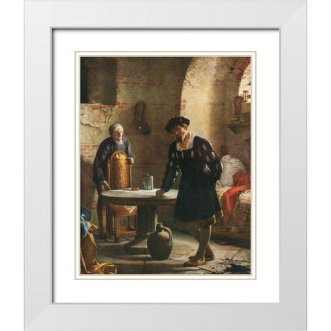 Christian II imprisoned in the tower at Sonderborg castle White Modern Wood Framed Art Print with Double Matting by Bloch, Carl