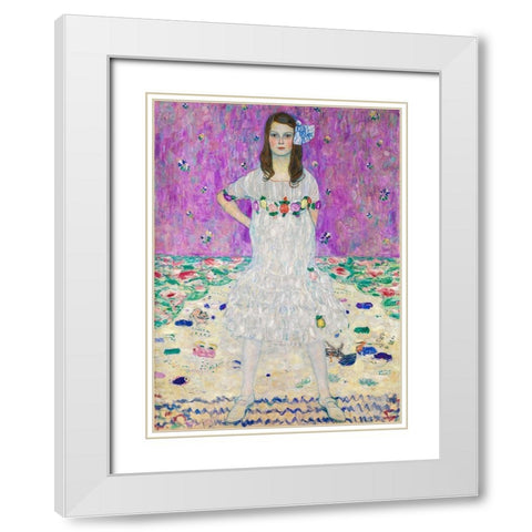 Mada Primavesi White Modern Wood Framed Art Print with Double Matting by Klimt, Gustav