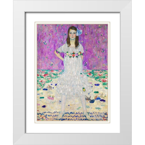 Mada Primavesi White Modern Wood Framed Art Print with Double Matting by Klimt, Gustav