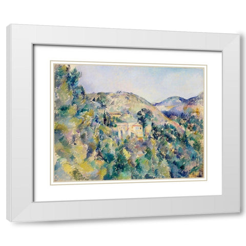 View of the Domaine Saint-Joseph  White Modern Wood Framed Art Print with Double Matting by Cezanne, Paul